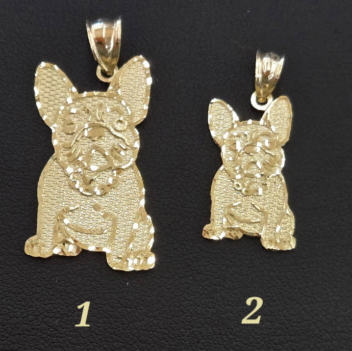 10K Gold shops Frenchie Pendant