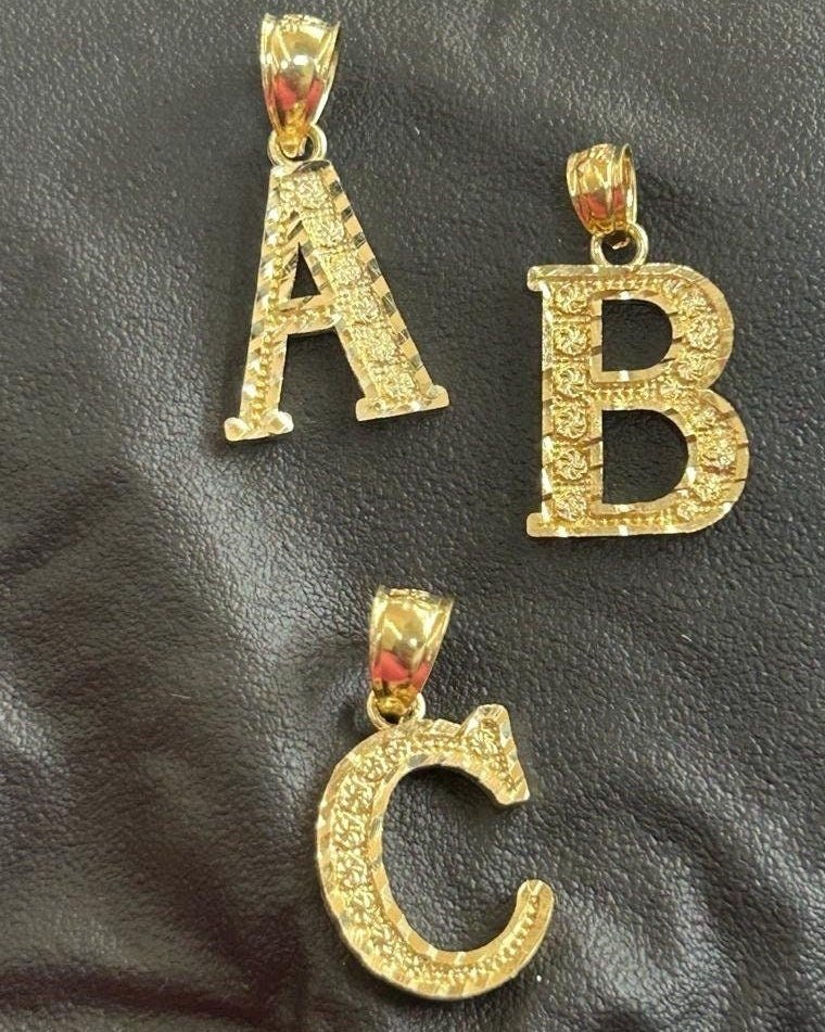 10kt store real gold letter pendant A