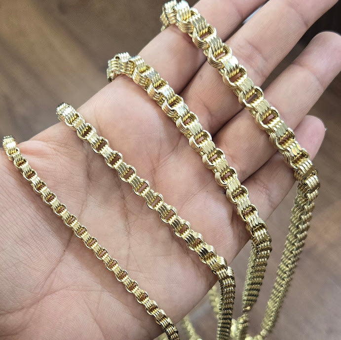 10k Gold Alexander Chain, Alexander Style Gold Chain, Women's Gold Chain, Men's Gold Chain, Gold Link Chain, Thick Gold Chain