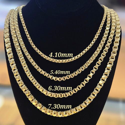 10k Gold Alexander Chain, Alexander Style Gold Chain, Women's Gold Chain, Men's Gold Chain, Gold Link Chain, Thick Gold Chain