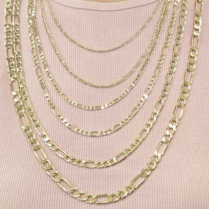 10k Gold Figaro Chain, Gold Figaro Link Chain, Dainty Gold Chain, Thick Gold Chain, Unisex Gold Chain, Figaro Gold Link Necklace