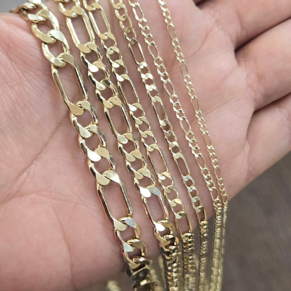 10k Gold Figaro Chain, Gold Figaro Link Chain, Dainty Gold Chain, Thick Gold Chain, Unisex Gold Chain, Figaro Gold Link Necklace