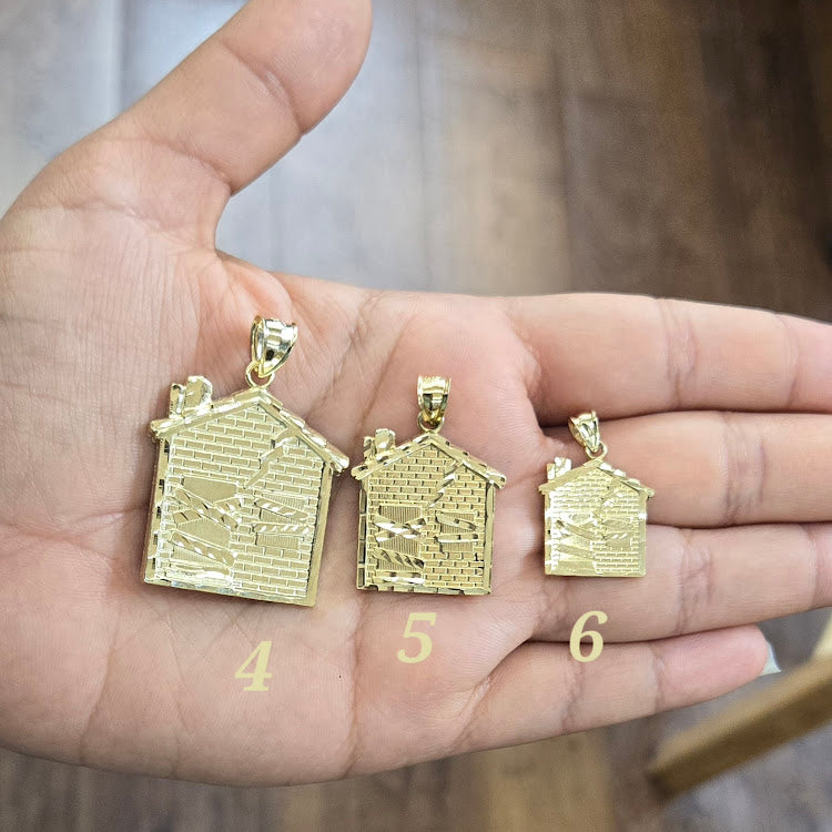 10k Gold Trap House Pendant