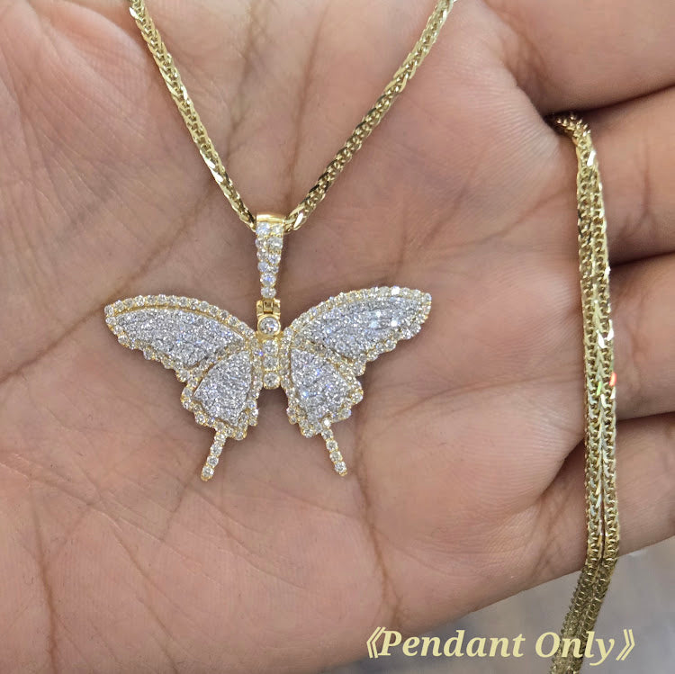 10k Gold Diamond Butterfly Pendant