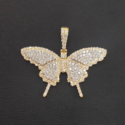 10k Gold Diamond Butterfly Pendant