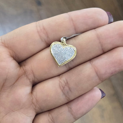 14k Gold Diamond Heart Pendant