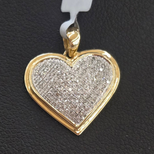 14k Gold Diamond Heart Pendant