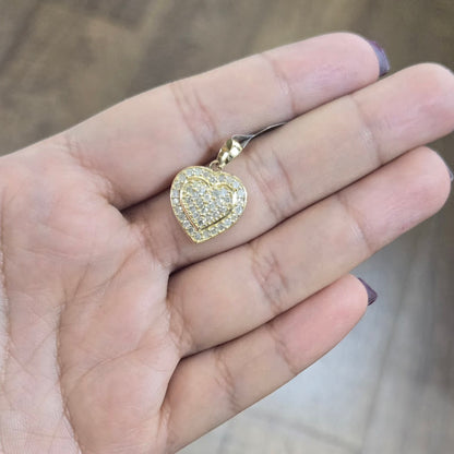 10k Gold Diamond Heart Pendant