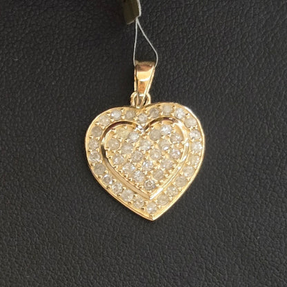 10k Gold Diamond Heart Pendant