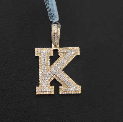 10k Gold Diamond "K" Initial Pendant