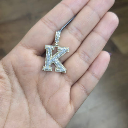 10k Gold Diamond "K" Initial Pendant