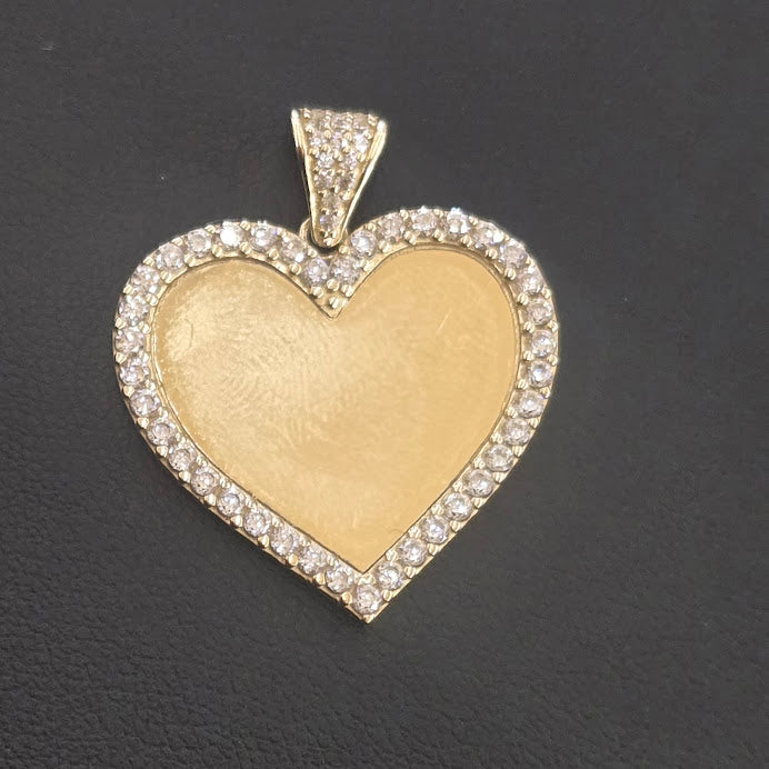 14k Gold Heart Picture Pendant, Memorial Picture Pendant (Picture Included)