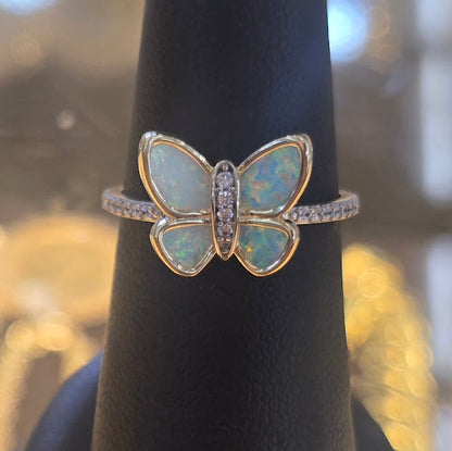 14k Gold Butterfly Opal Ring