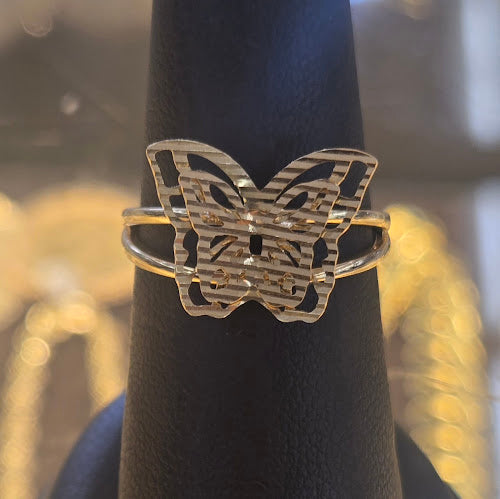 14k Gold Small Butterfly Ring