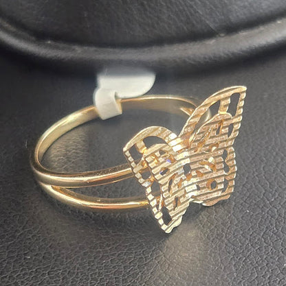 14k Gold Small Butterfly Ring