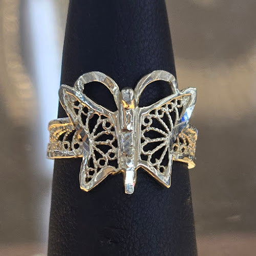 10k Gold Butterfly Ring, Women's Gold Ring