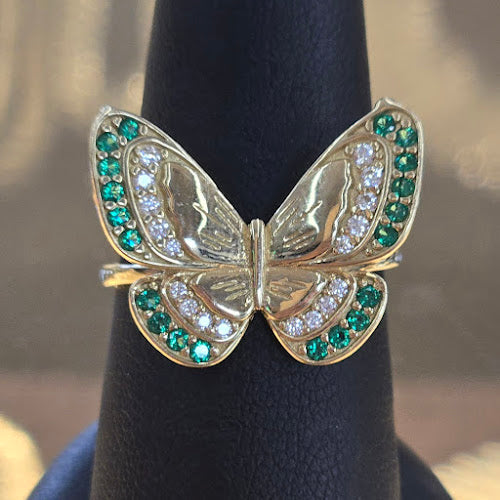 10k Gold Green Butterfly RIng