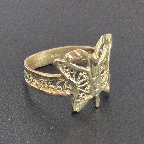 10k Gold Butterfly Ring, Women's Gold Ring