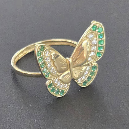 10k Gold Green Butterfly RIng