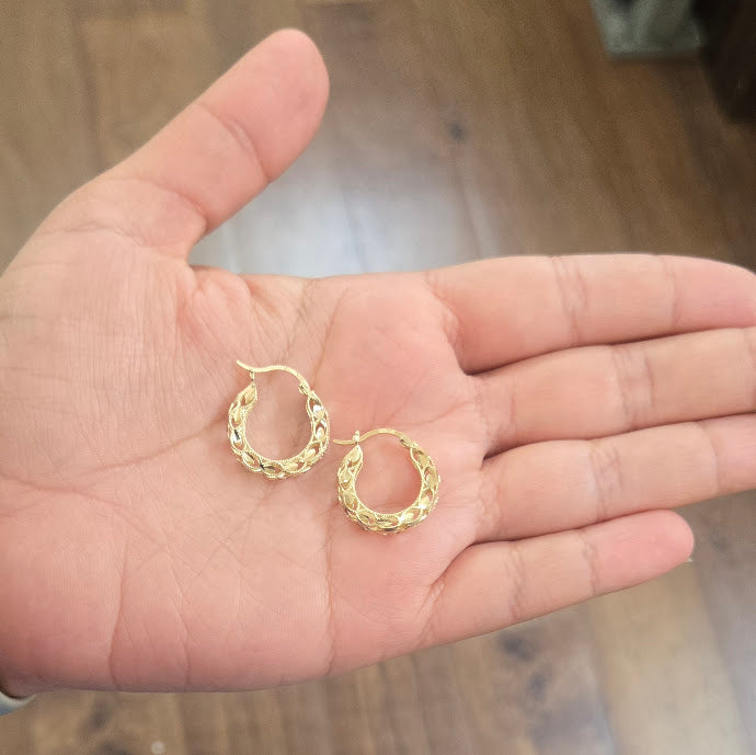 10k Gold Turkish Hoops, Gold Hoops, Turkish Link Hoops, Small Gold Hoops, Custom Gold Chain Hoops