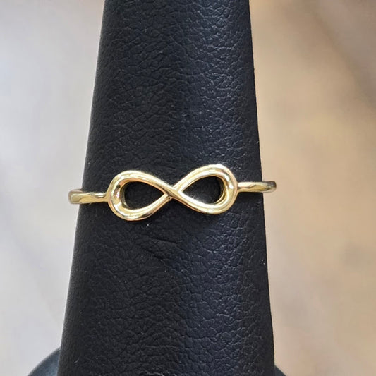 14k Gold Small Infinity Ring, Eternal Infinite Gold Ring, Gift for Her, Yellow Gold