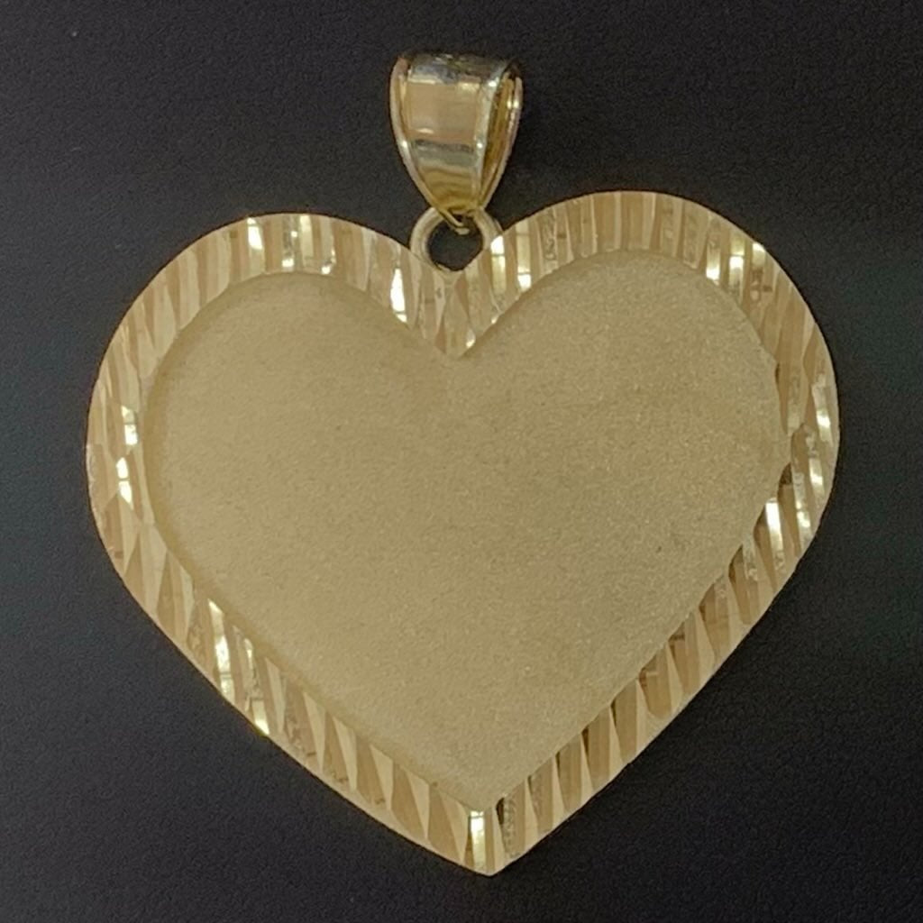 10k Gold Heart Picture Pendant, Heart Picture Charm, Custom Charm Memorial Picture Pendant (Picture Included)