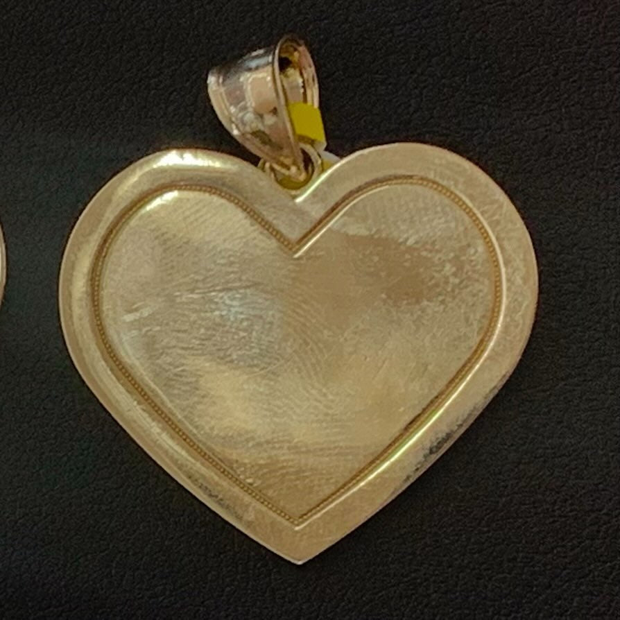 10k Gold Heart Picture Pendant, Heart Picture Charm, Custom Charm Memorial Picture Pendant (Picture Included)