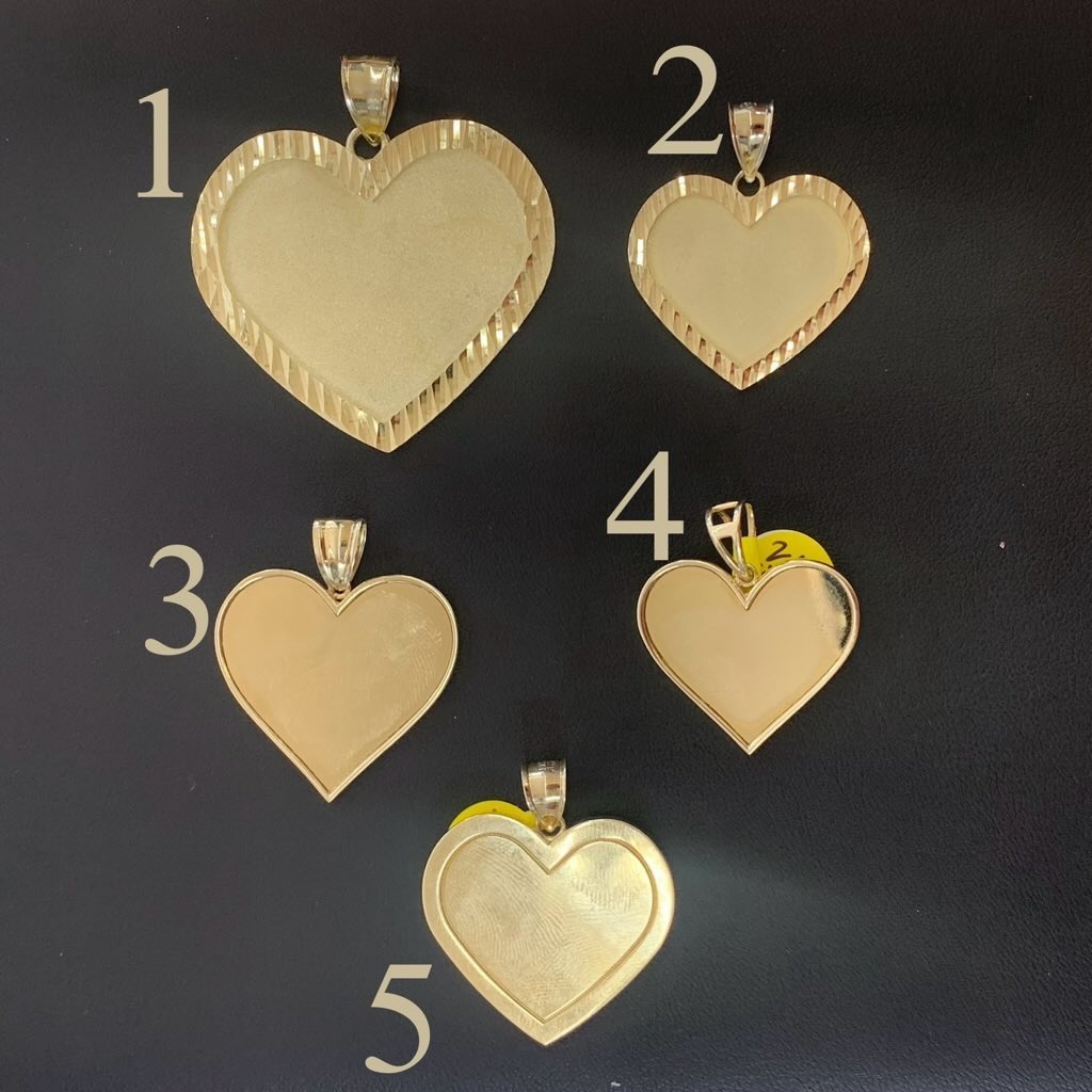 10k Gold Heart Picture Pendant, Heart Picture Charm, Custom Charm Memorial Picture Pendant (Picture Included)