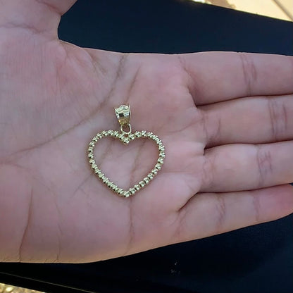 10k Gold Bead Heart Pendant, Ball Heart Charm, Gold Heart Charm, Valentine's Gift, Anniversary Gift