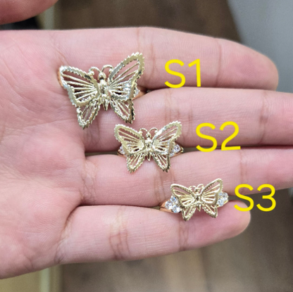 10k Gold Butterfly with CZ Ring, Butterfly Ring, Gold Ring, Women's Gold Ring, Gifts for Her