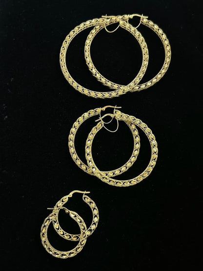 10k Yellow Gold Turkish Hoops, Small Hoops, Medium Sized Hoops, Thick Hoops, Women Earrings, Girl Hoops,