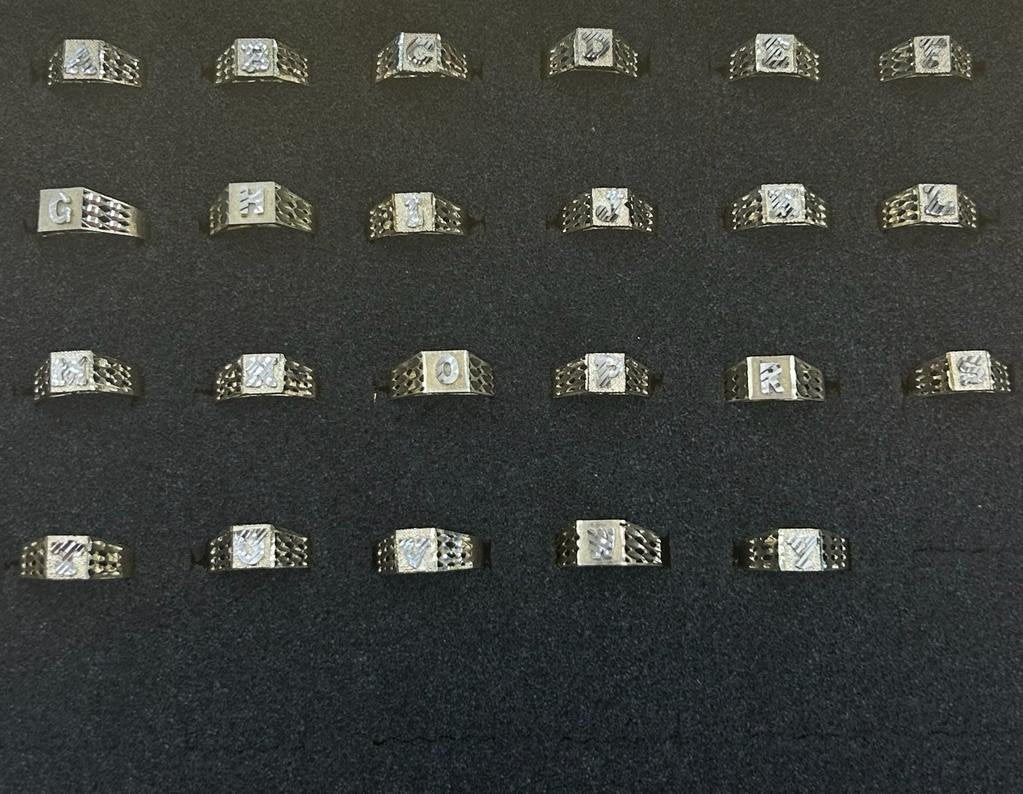 10k Gold Small Square Initial Rings