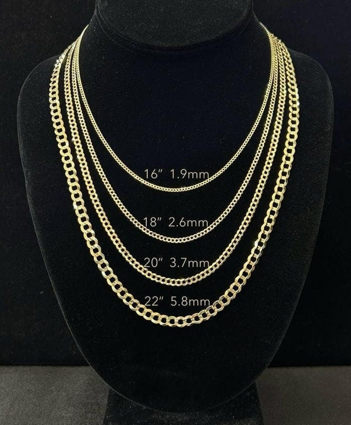 10k Gold Solid Cuban Chain, Cuban Style Gold Chain, Women's Gold Chain, Men's Gold Chain,  Cuban Link, Gold Link