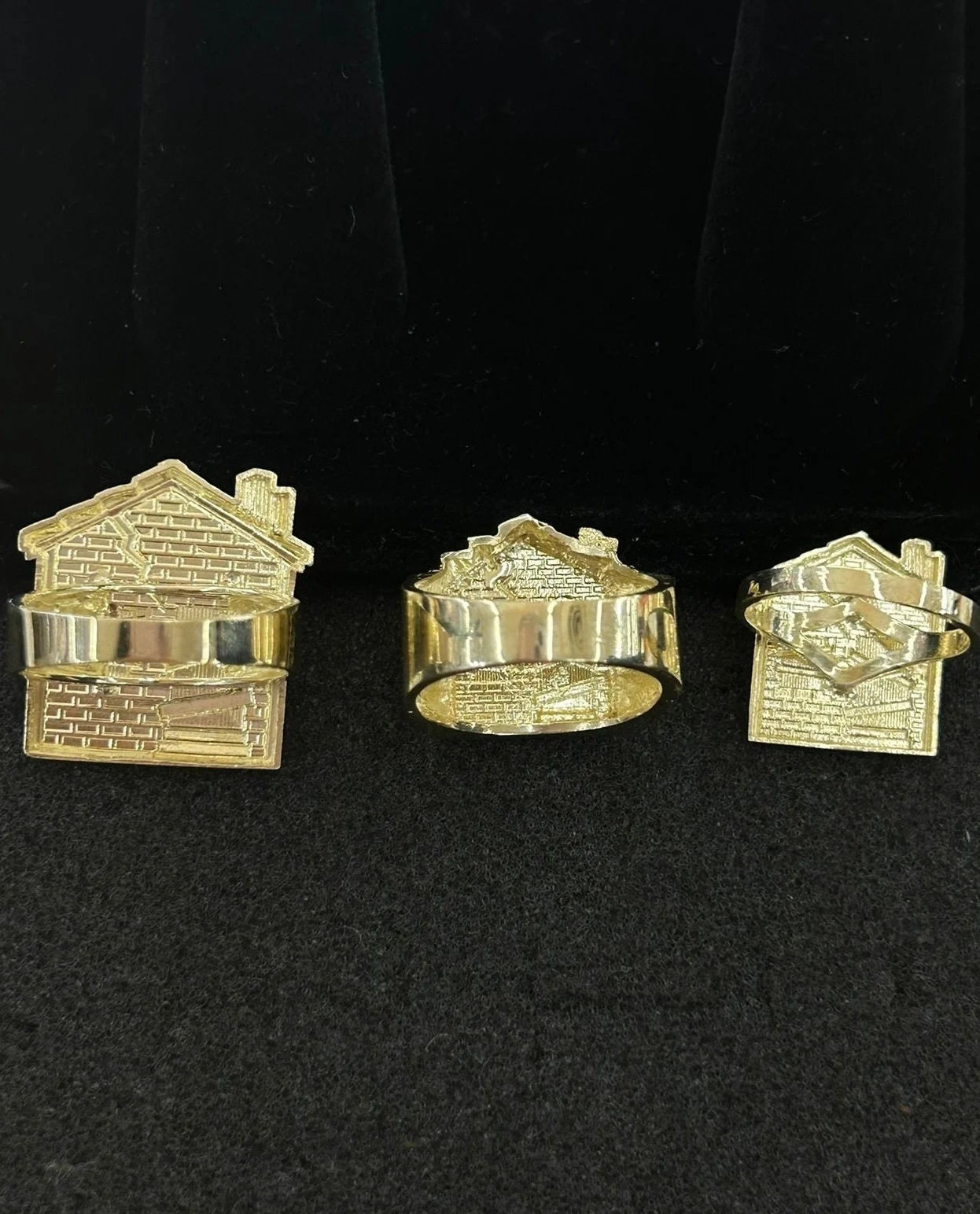 10k Gold Trap House Ring, 10k Gold Men's Ring, Gold Ring, Birthday Ring