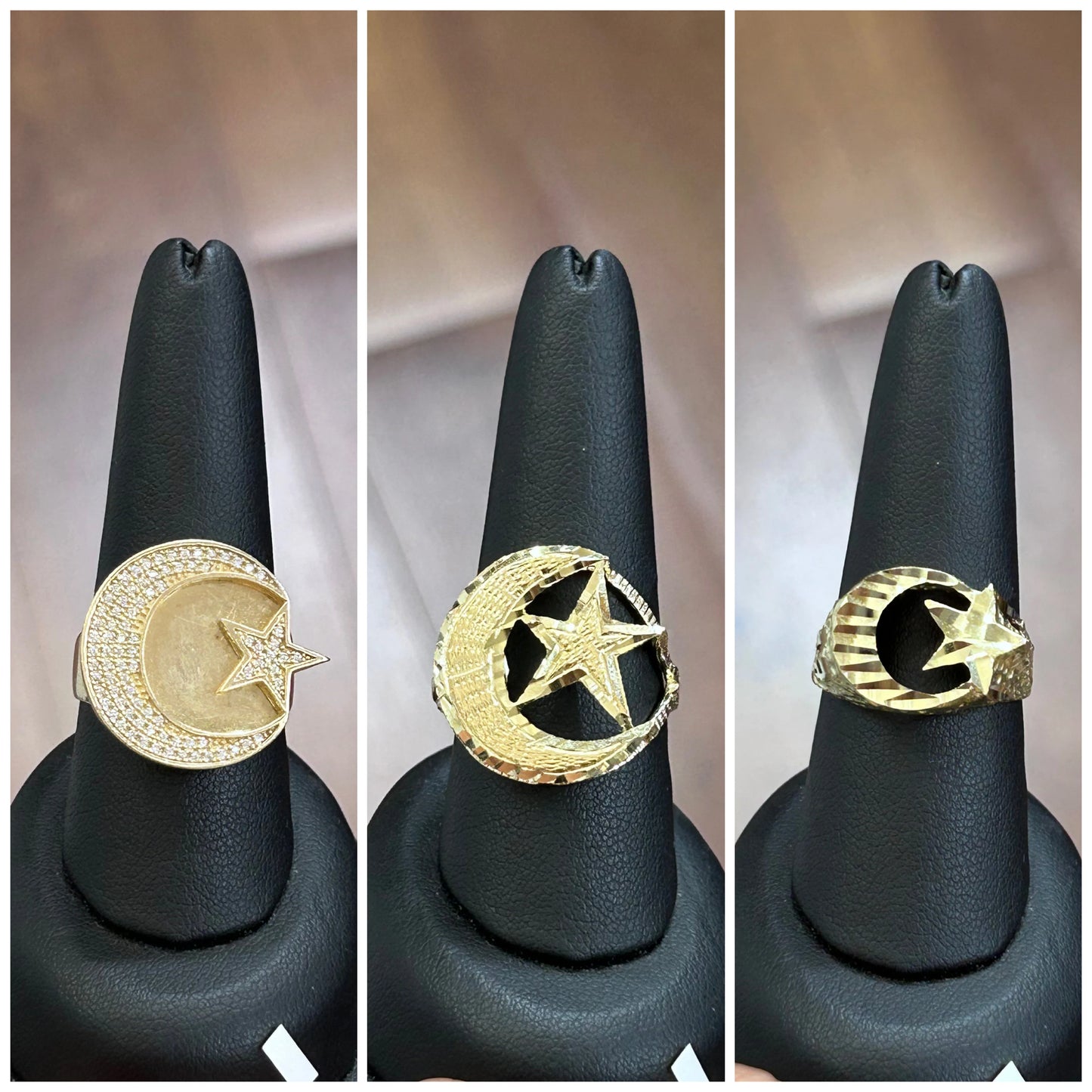 10k Gold Moon and Star Ring, Gold Men's Ring, Birthday Ring Gift, Unisex Ring, Astronomy Ring, Moon Ring, Star Ring, Crescent Moon and Star