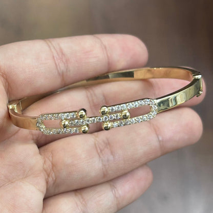 14k Gold Bracelet, 14k Gold Fancy Gift Bracelet, Women's Gold Bracelet, Design Bracelet, CZ Stone Diamond, Bangel Bracelet