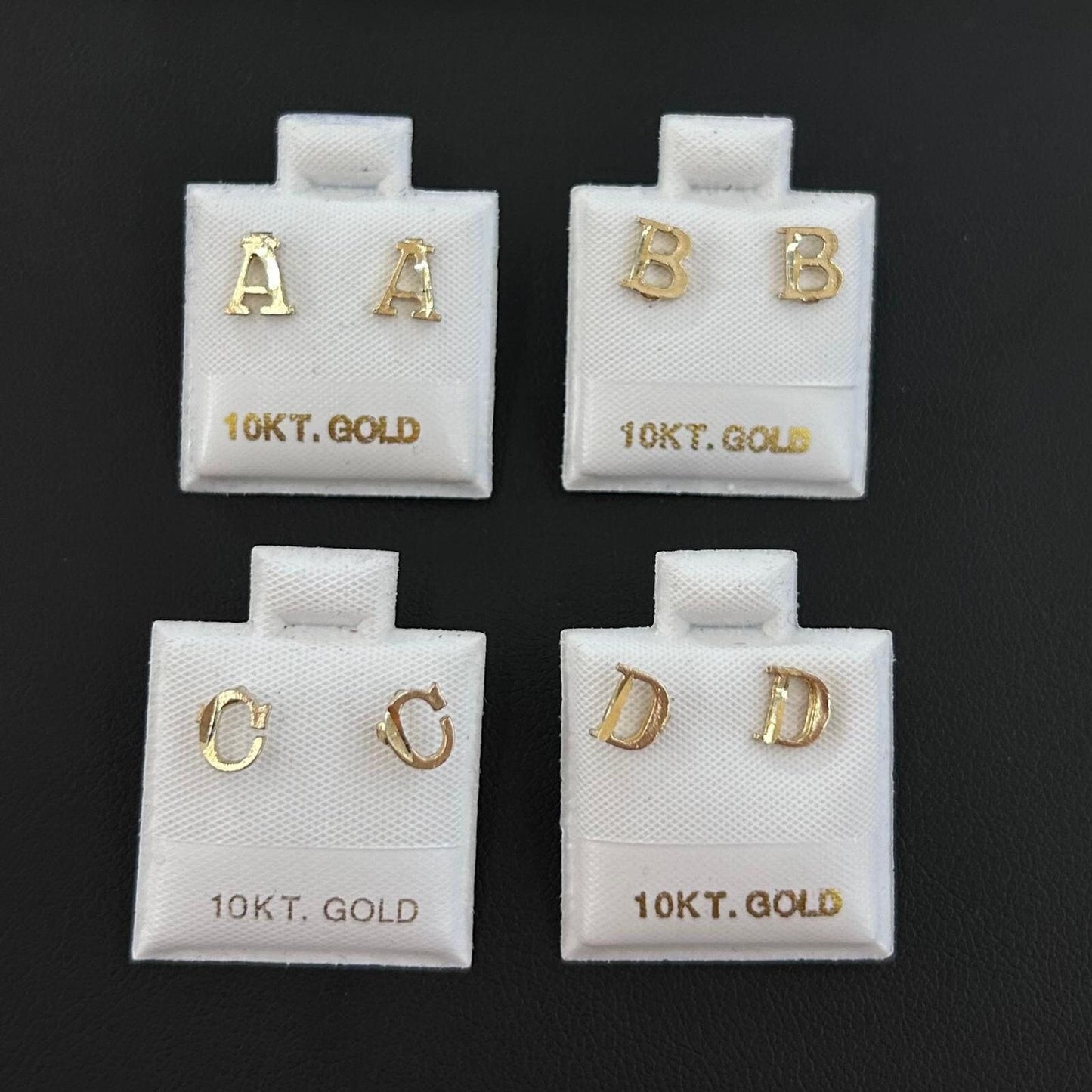 10k Gold Small Initial Earrings, Letter Earring, Alphabet Letter Earring, , Gold Letter Earrings,  Initial Earrings, Push back, Name Letter