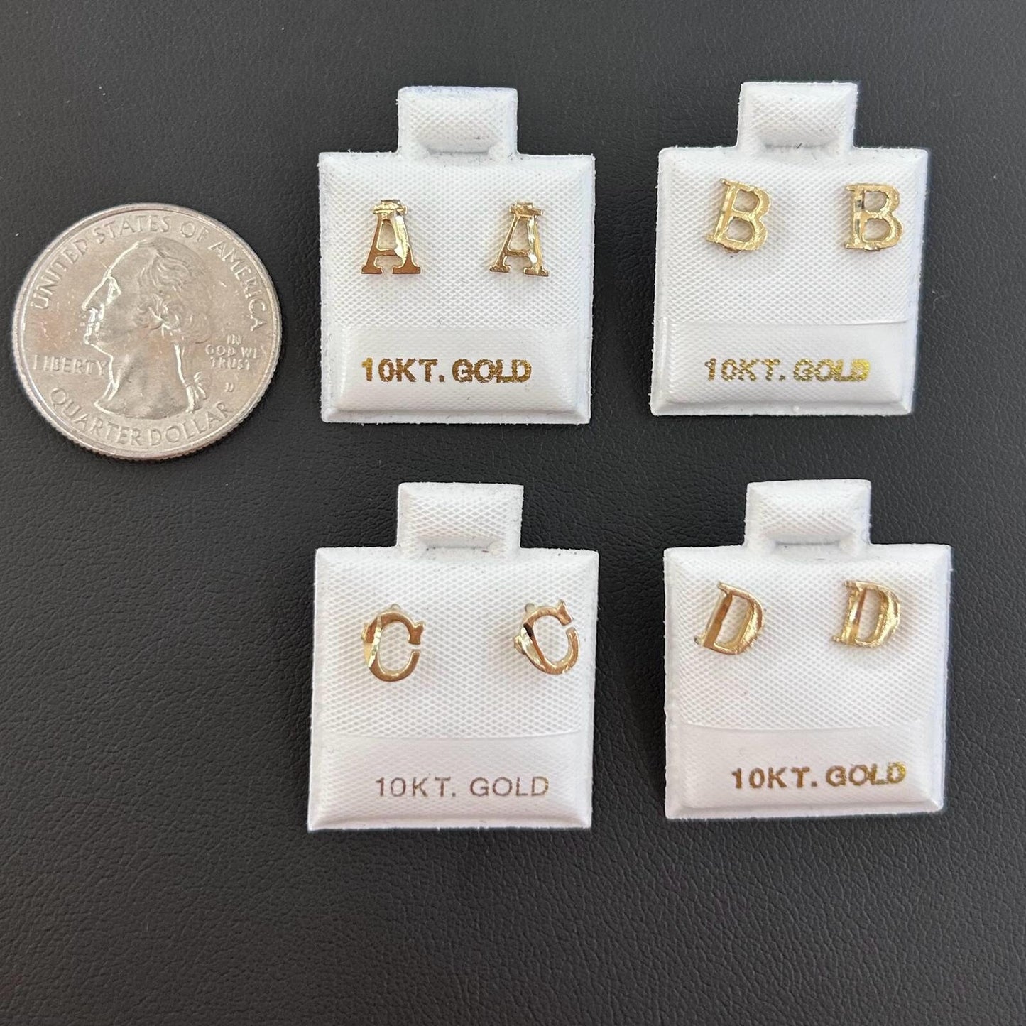 10k Gold Small Initial Earrings, Letter Earring, Alphabet Letter Earring, , Gold Letter Earrings,  Initial Earrings, Push back, Name Letter