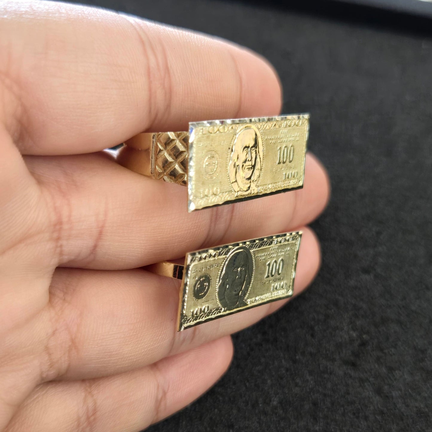 10k Gold 100 Dollar Bill Ring, Gold Finger Ring, Money Ring, Gold 100 Ring, 100 Dollars, Gold Men's Ring, Money Bill Ring, Birthday Gift Rin