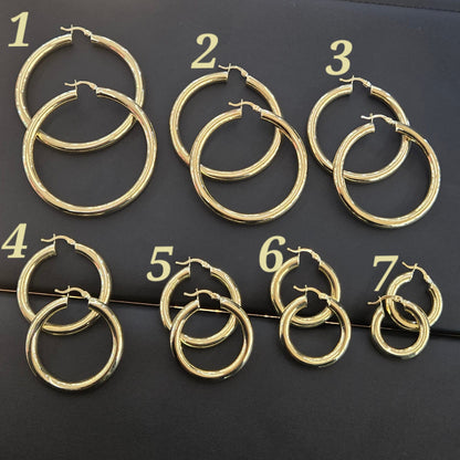 10k Thick Gold Hoops, Big Hoops, Small Hoops, Medium Hoops, Gold Earrings, Minimalistic Hoops, Simple Gold Hoops, Popular Hoops for Women