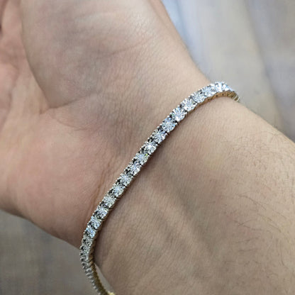 10k Gold Diamond Bracelet, Gold Diamond Tennis Bracelet, Birthday Gift, Gold Natural Diamond Tennis Bracelet, Gifts for her