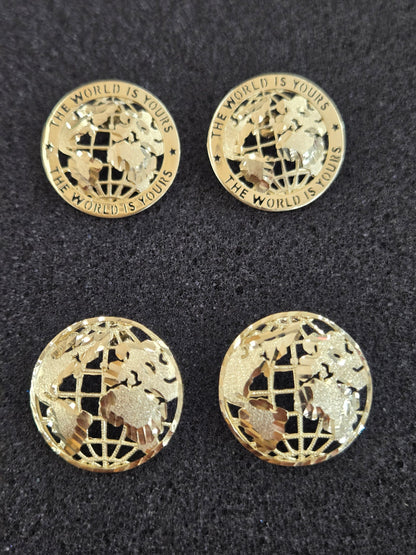 10k Gold World Earrings, The World Is Yours Earrings, Gold Globe Pushback Earrings, Gold Jewelry Gifts