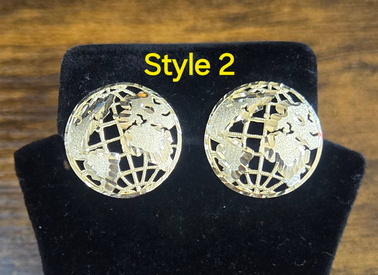 10k Gold World Earrings, The World Is Yours Earrings, Gold Globe Pushback Earrings, Gold Jewelry Gifts