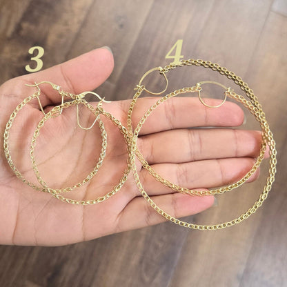 10k Gold Presidential Style Hoops, Womens Hoops, Women Earrings, Medium Size Hoops, Thick Gold Hoops, Thin Hoop Earrings