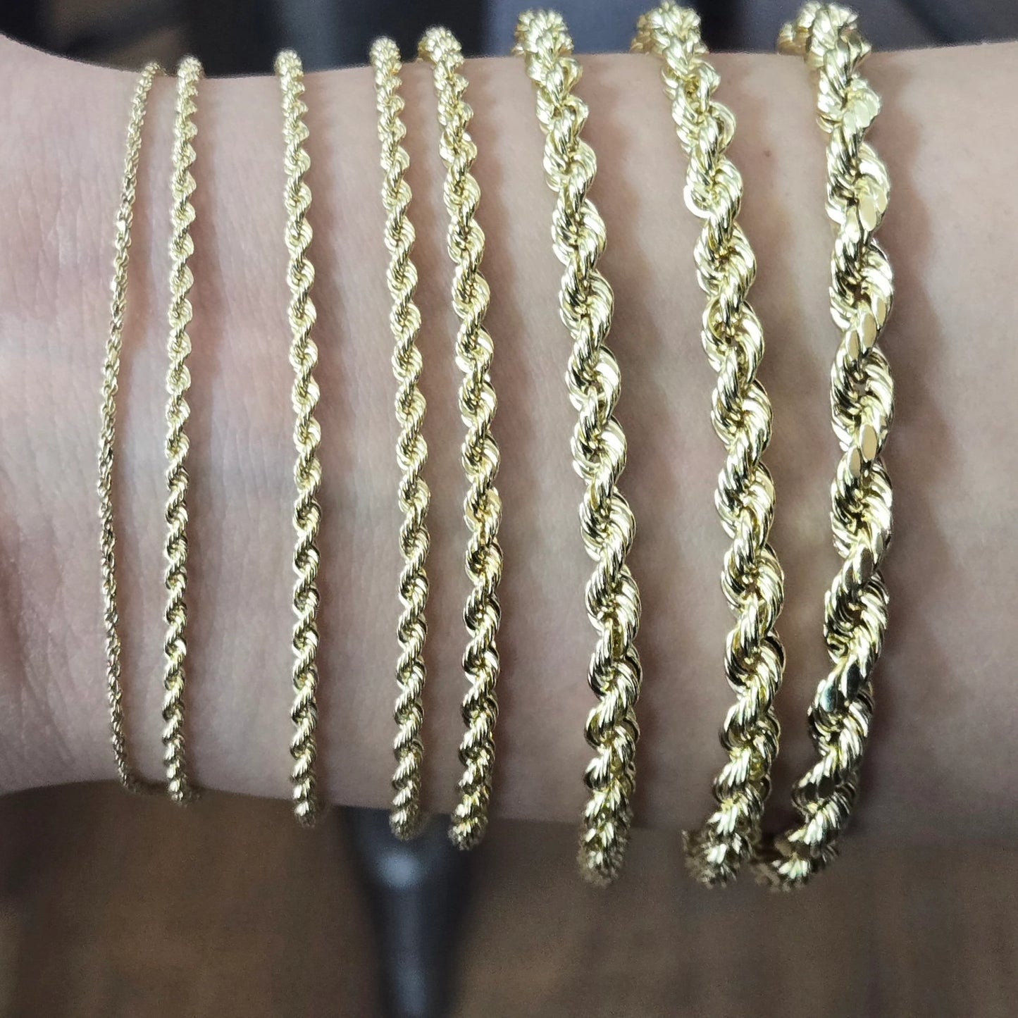 10k Gold Rope Bracelet, Women's Gold Bracelet, Men's Gold Bracelet, Dainty Gold Bracelet, Thick Gold Bracelet, Gold Unisex Jewelry Gift